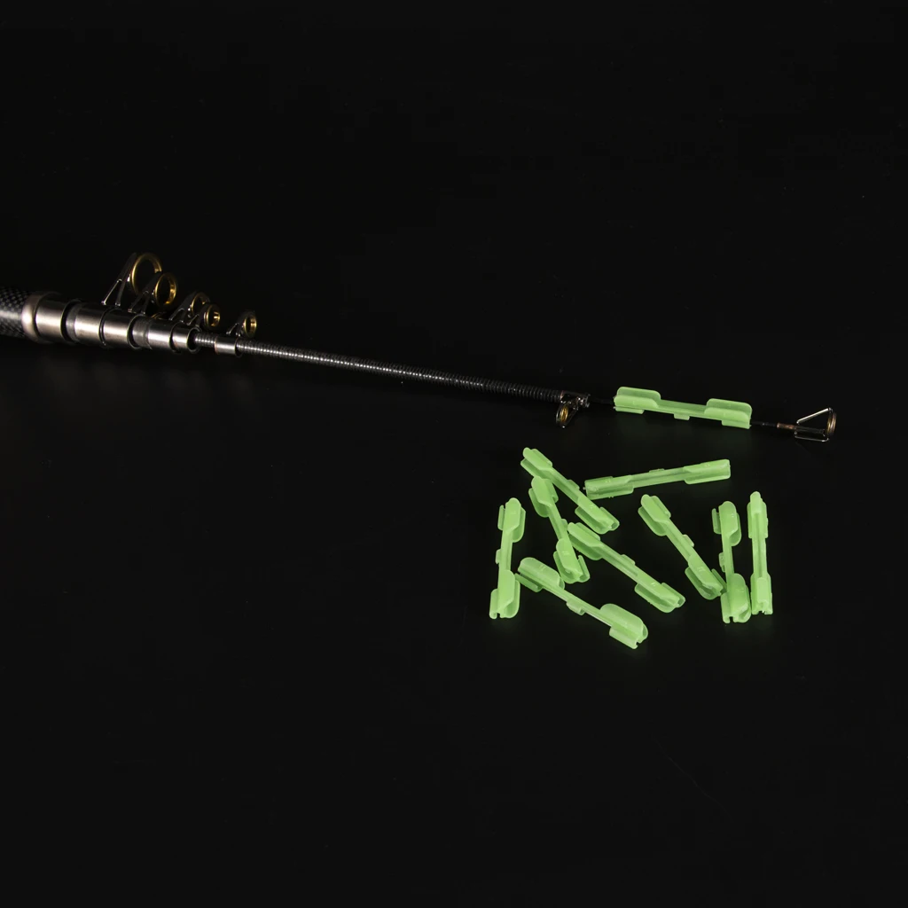10pcs Fluorescent Glow Stick Clip Lightstick Fishing Night Float Dark Glow Sticks Clip Holder, Men Women Outdoor Fishing