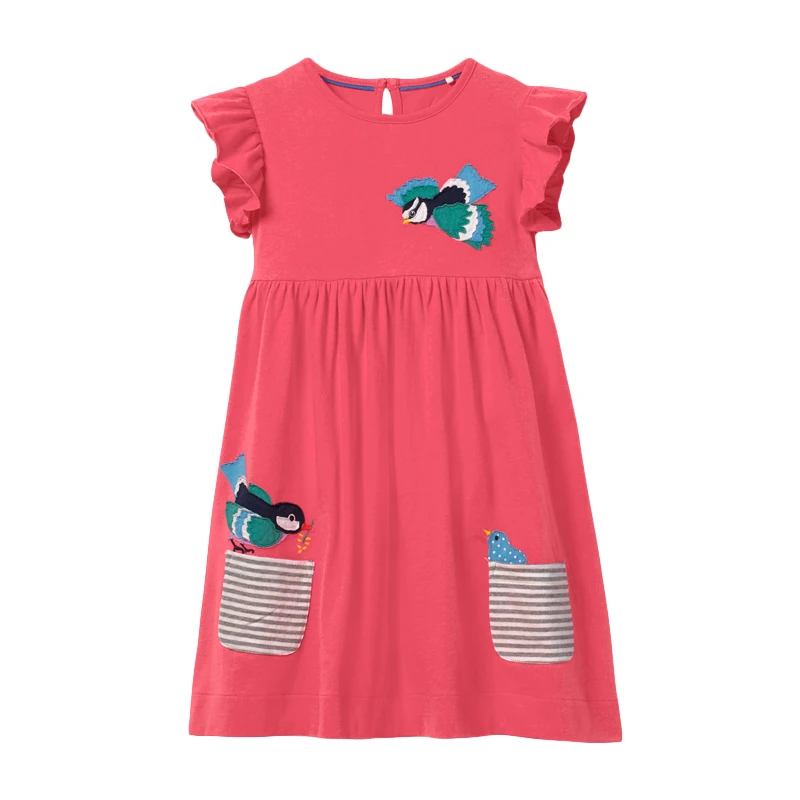 Little maven Dress Лето Животное Аппликация Девушки одеваются для детской одежды Хлопок Детей Платье Принцессы Единорог Детское Платье - Цвет: S0662 same picture