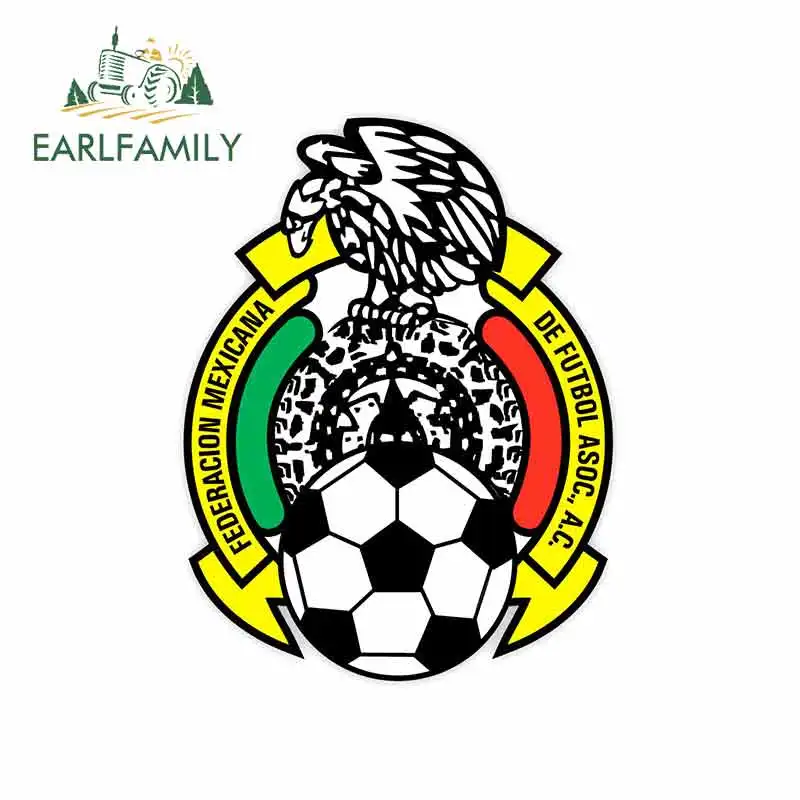 

EARLFAMILY 13cm x 9.8cm for Mexiko National Football Association Logo Car Stickers Vinyl Windshield RV VAN 3D Graphics JDM