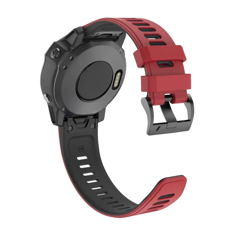 Ремешок силиконовый Easyfit для Garmin Fenix 6X 6 Pro 5 5X Plus 3HR 26 мм 22 быстросъемный браслет