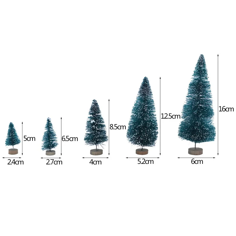Lot De 12 Mini Sapins De Noël Artificiels - 10, 15 Et 20 Cm, Bases En Bois, Déco Table Ou DIY