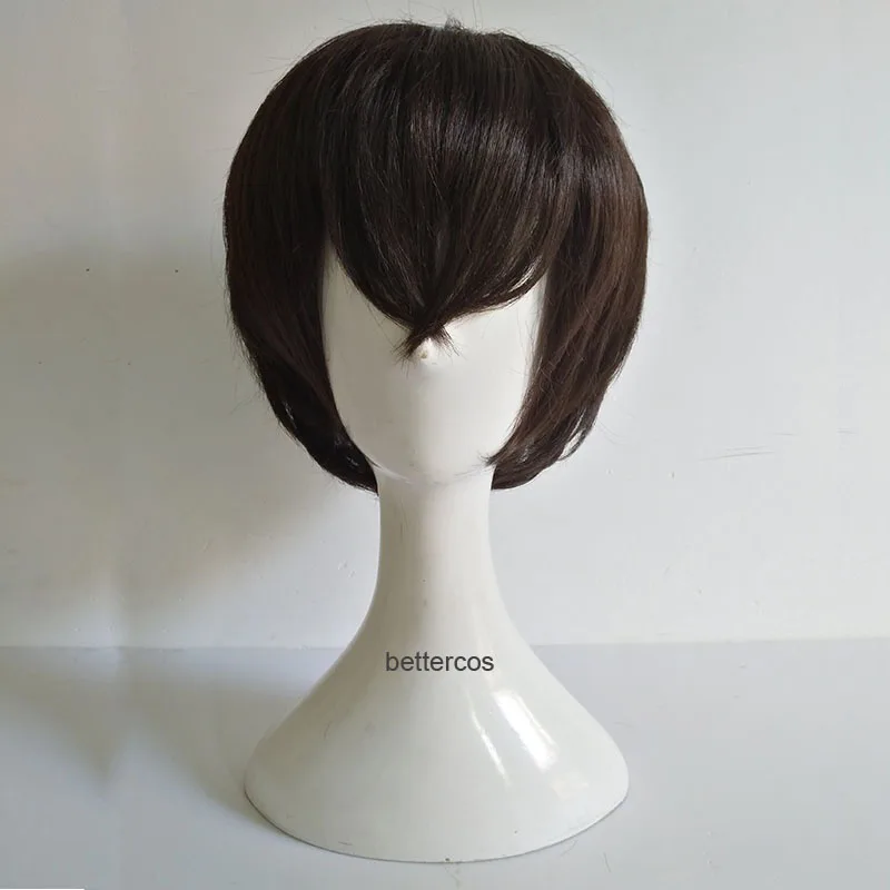 

Bungo Stray Dogs Dazai Osamu Cosplay Wigs Short Brown Curly Heat Resistant Synthetic Hair Wig + Wig Cap