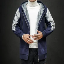 M-5XL, Мужской плащ, Повседневная мода, мужское длинное пальто, бархат, толстый размера плюс, ветровка с капюшоном, пальто