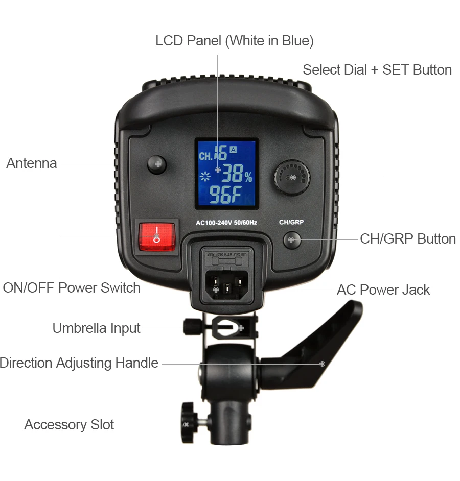 DHL, Godox SL-150W 150WS 5600 K, белая версия, ЖК-панель, светодиодный, видео светильник, крепление Bowens, непрерывный выход, студийный светильник