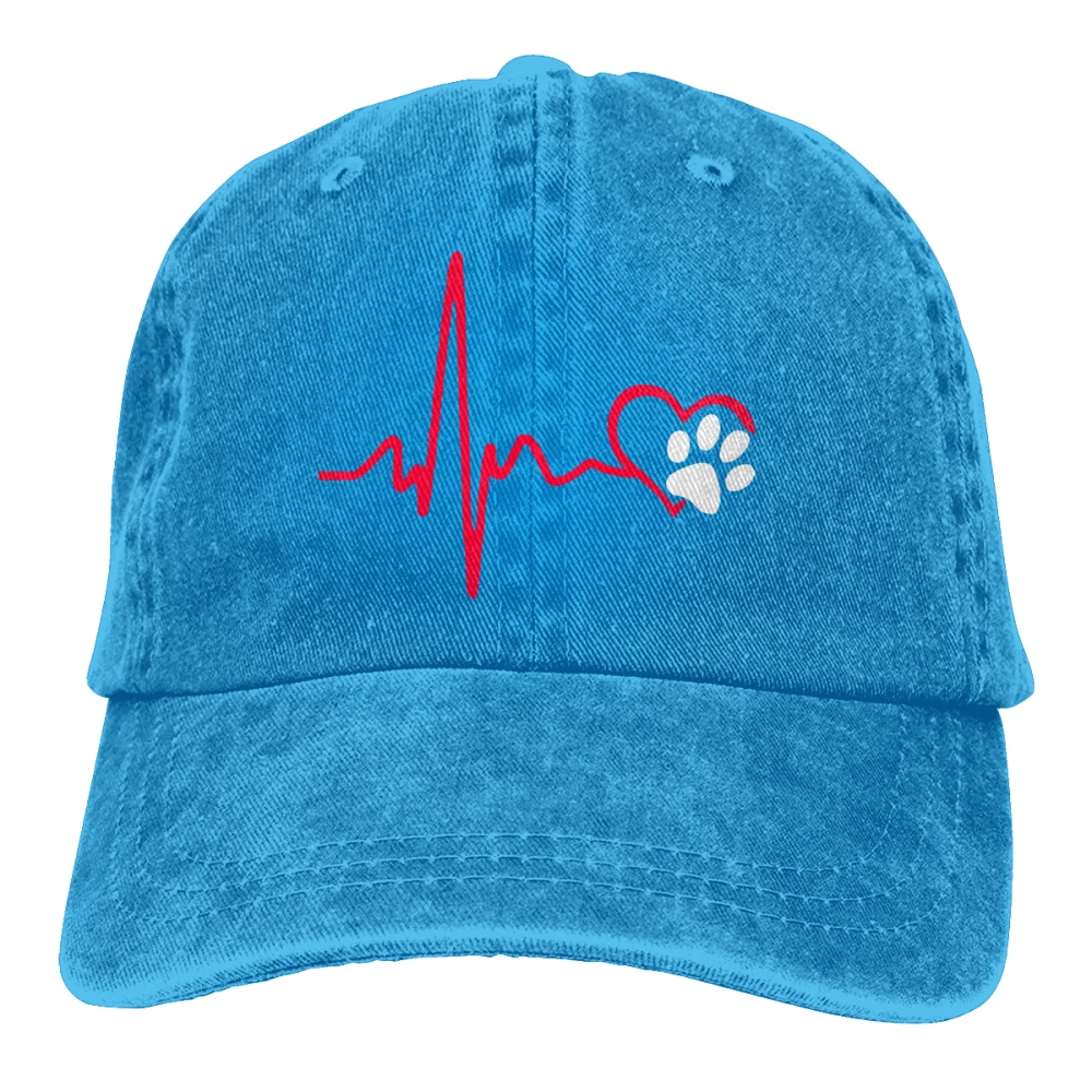 Heartbeat Love Dog Casquette черные унисекс Мужские Женские джинсовые бейсболка с ремешком кепки Регулируемая шляпа для гольфа папа