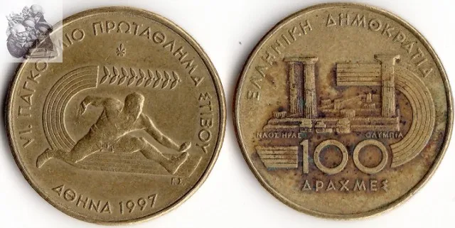 ГРЕЦИЯ 100 Drachma монеты старое издание Европейская оригинальная монета | Дом и сад