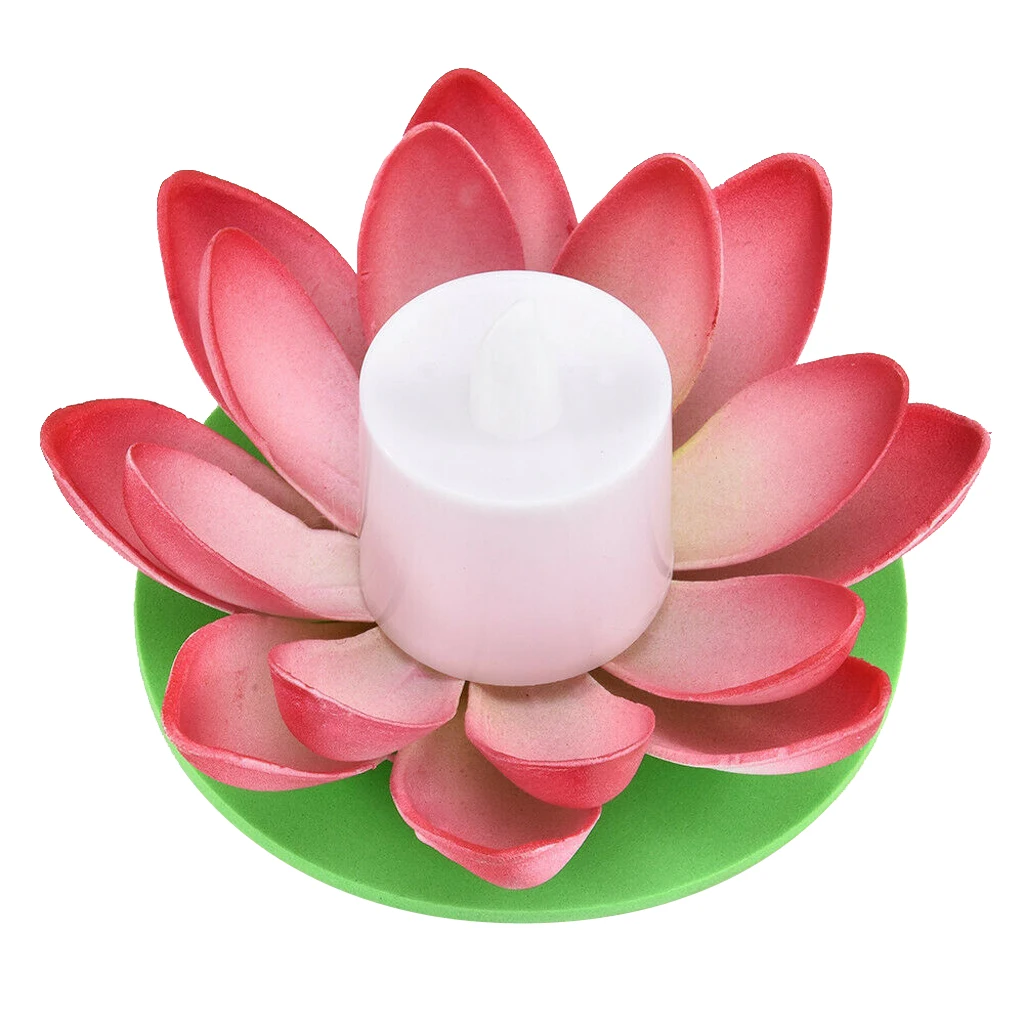 Floating Tealight Candles Lotus Flower Pool Lights Flameless Night Lights