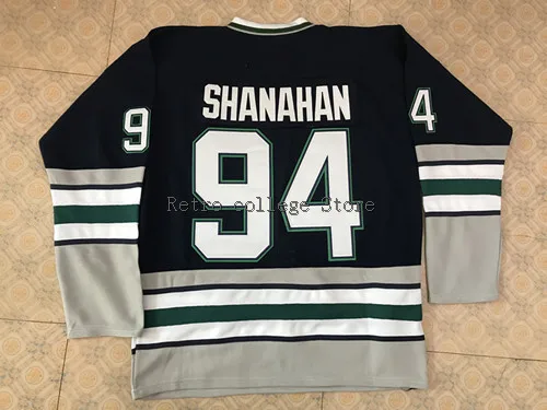 Синий 94 BRENDAN SHANAHAN Hartford Whalers Ретро Возврат хоккейная Джерси Вышивка сшитая на заказ любое количество и имя - Цвет: Синий