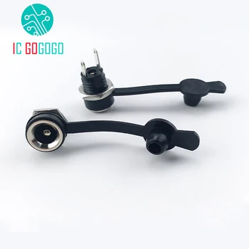 

5 sets DC-022B 5.5*2.1 Socket Waterproof Cap DC Power Supply Socket Connector Seat Panel Mount with Threaded Solderable Wire