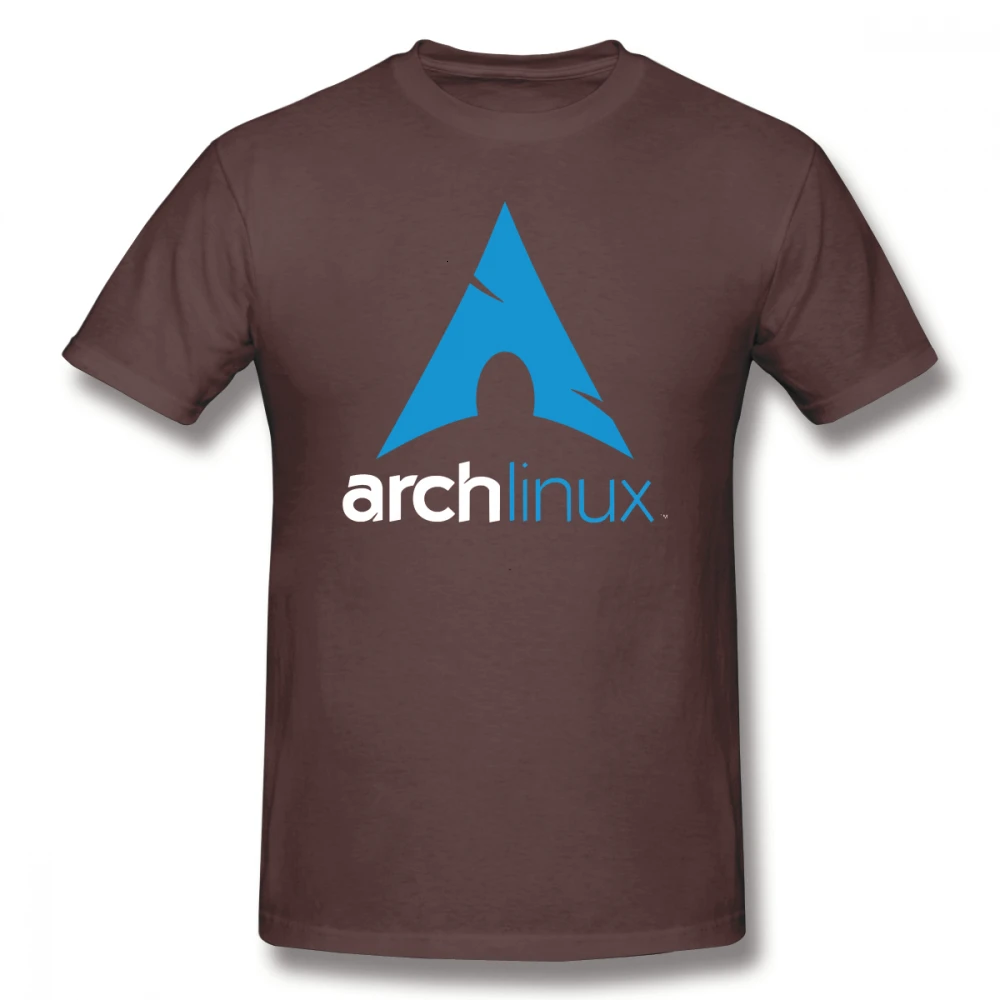 Midnite Star Linux футболка Arch Linux товарная Футболка мужская Базовая футболка с буквенным принтом забавная Повседневная Уличная одежда с коротким рукавом - Цвет: Coffee