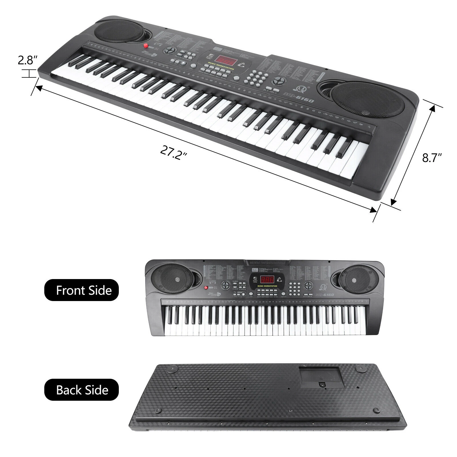 61 Key Electronic Piano Keyboard Organ with Micorphone Music Stand Educational Toys Kids Gift for Beginners Kids & Adults