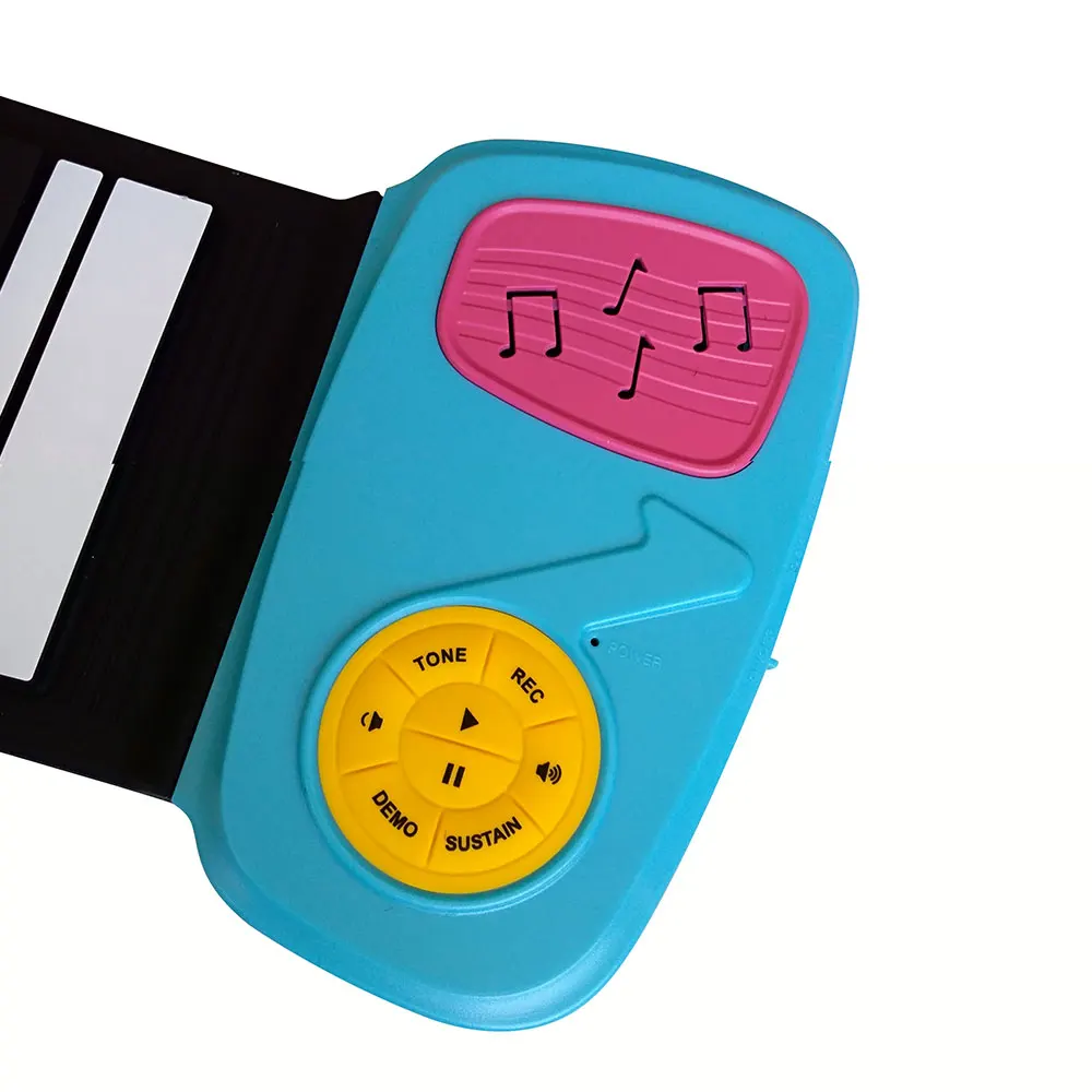 Electronic Organ Roll Up Piano 49 Key Teaching Beginner Sound Spectrum Sticker Electronic Keyboard Piano Music Gift