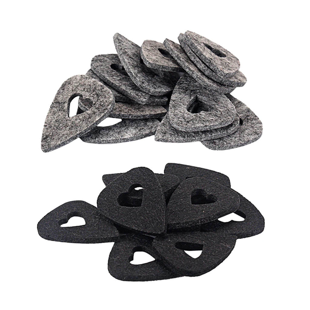 10Pcs Wool Felt Guitar Pick Plectrum Heart Shape for Guitar Bass Ukulele