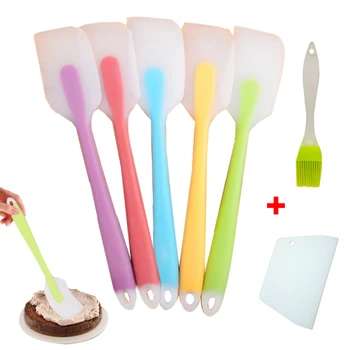 

Spatula Set Baking Tools for Cake Silicone Spatula Nylon Baking Pastry Heat Resistant Kitchen Tools Cake Mixer Cream Scraper