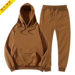 Ensemble de survêtement pour homme et femme, sweat shirt à capuche et pantalon de Jogging, tenue de sport en polaire, mode hiver 2022 