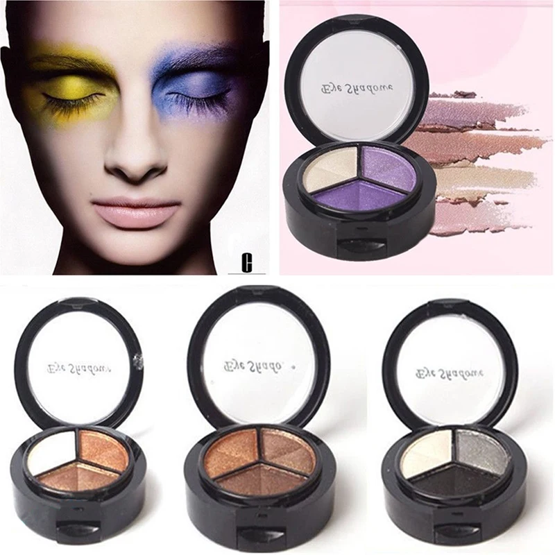 

3 Color Eye Shadow Palette Long-lasting Waterproof Make Up Eyebrow Shades Powder Pigmented Matte Eyeshadow with brush