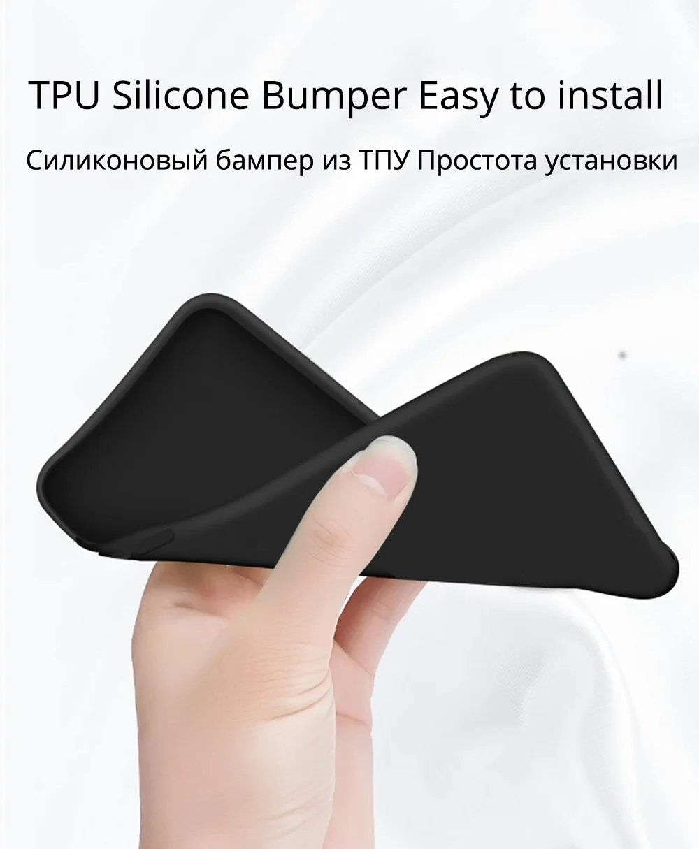 Marble Soft TPU Silicone Black Protector Case