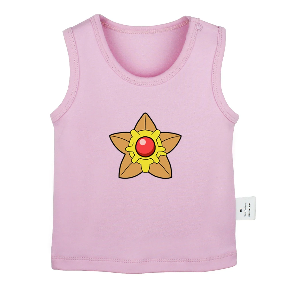 JbBabyYV975P Милый мультяшный Покемон спрайтс драконит Psyduck Staryu новорожденных детские майки футболки жилет для малышей хлопковая одежда для новорожденных без рукавов - Цвет: JbBabyYV975P
