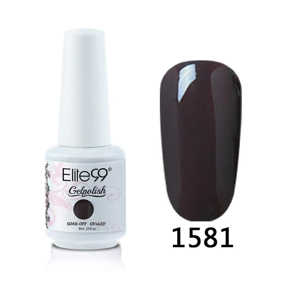 1581 Elite99 8 мл УФ гель лак для ногтей светодиодный гель для ногтей замочить от ногтей гель Лак Блеск телесный красный 241 цветов Гибридный лак для ногтей - Цвет: 1581