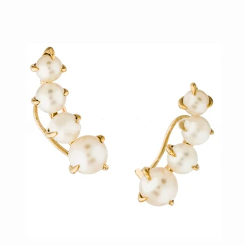 

Gradually changing pearl auricle clip stud clip female European and American minority design ear bone clip earrings