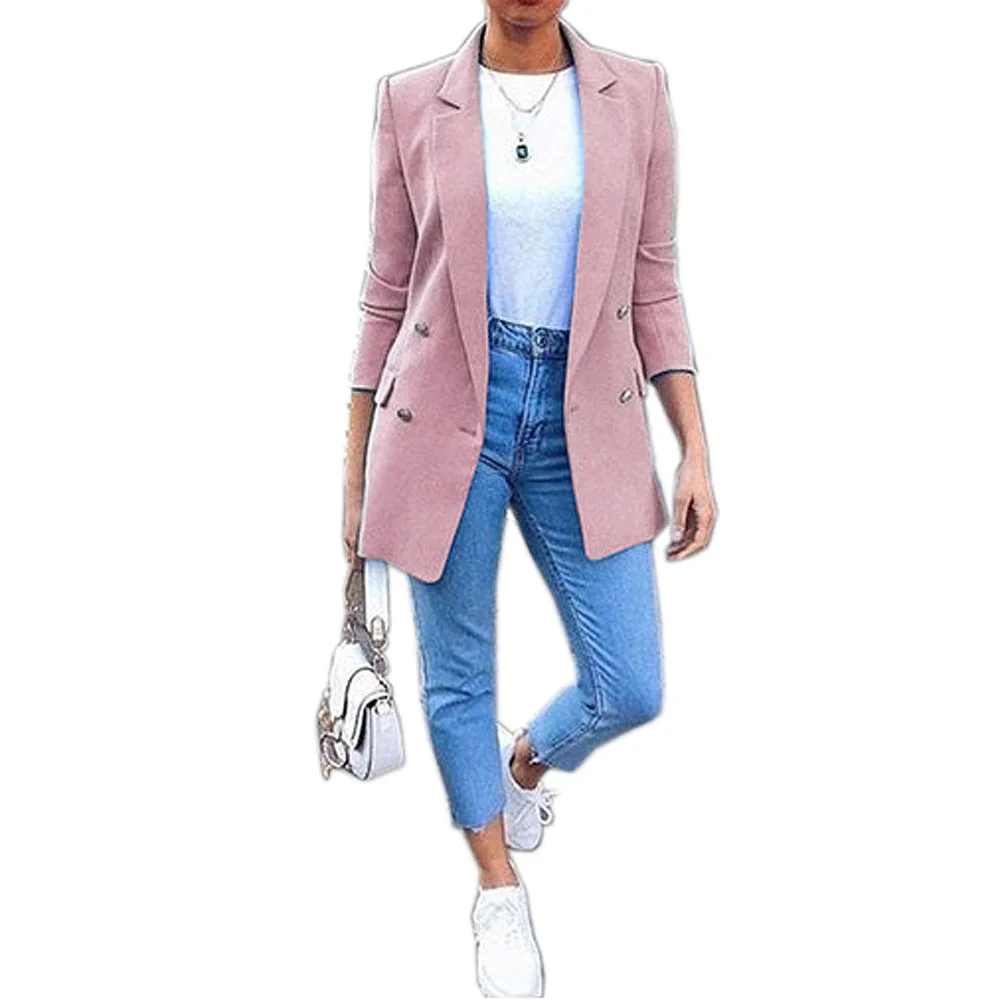 sweat suits women Women's Blazer Casual Long Sleeve Blazers Open Front Lapel Cardigan Blazer Jacket Suit Lady Office Overcoat Formal Blazers white pant suit set