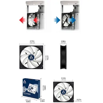 

Arctic F12 Pro Case Fan with Vibration Absorption Case Fan for Extreme Smooth Running, Patented Anti-Vibration Fan Holder