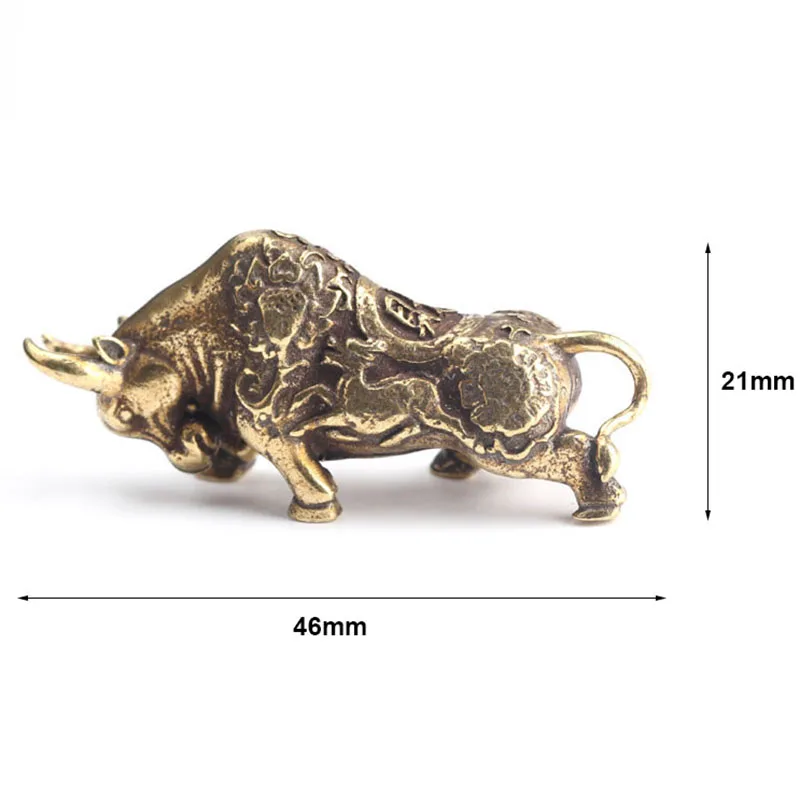 Copper Bull Ornament Vintage Crafts Ornament Miniature Figurines Copper Animal Desk Tea Pets Decorations Brass Crafts ornament crafts miniature figurines miniature ornament