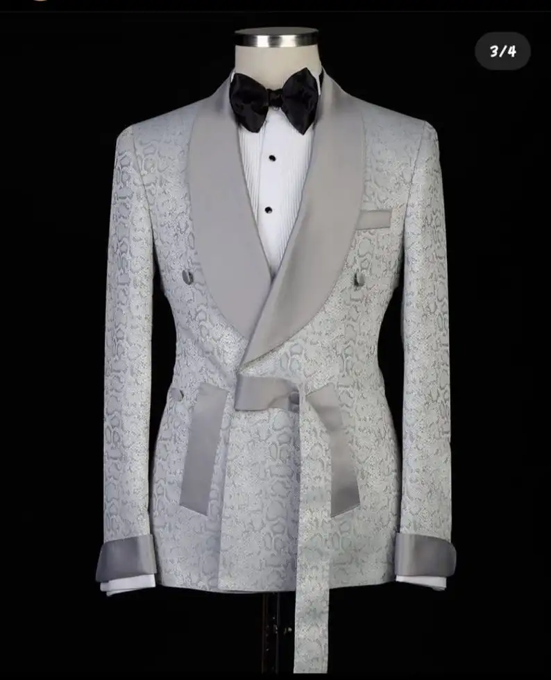 One Piece Printed Men Suits Modern Designer Casual Cotton Formal Business Jacket mens suits