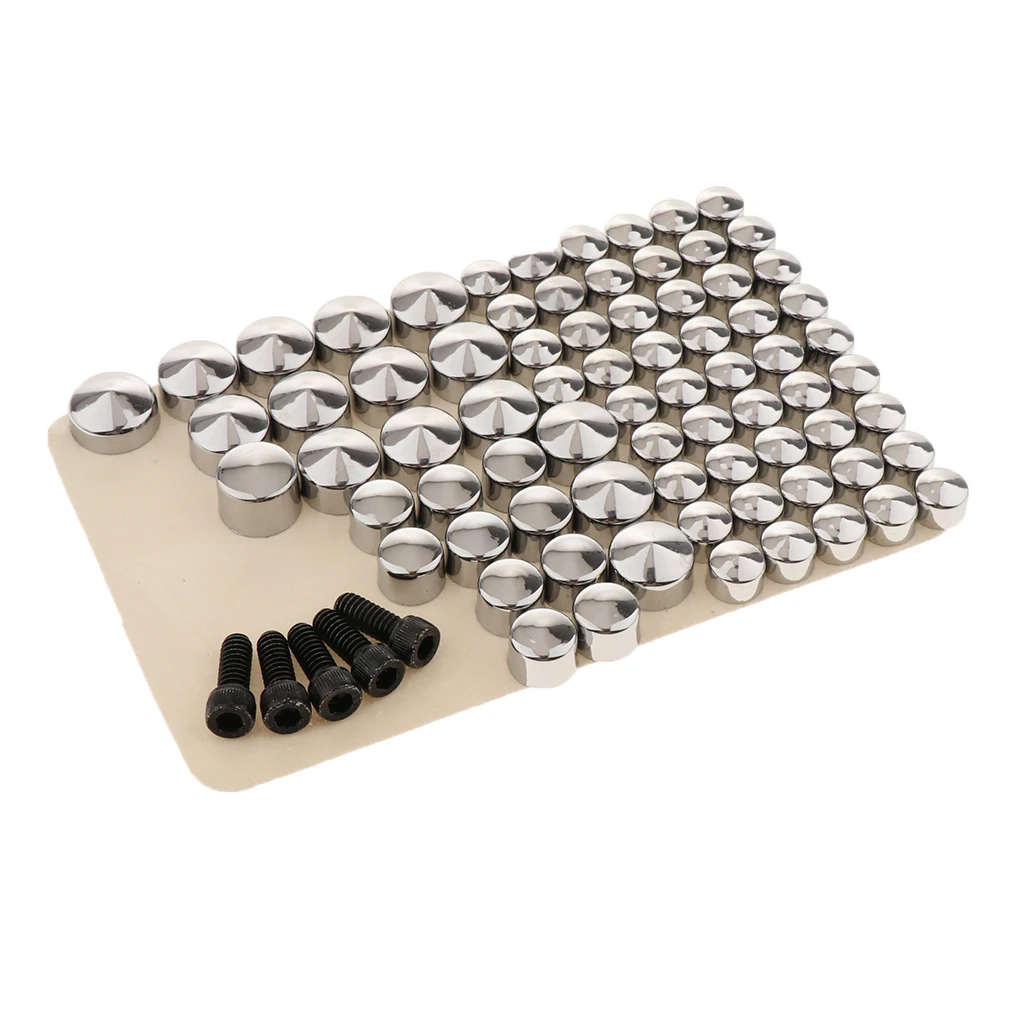 80 Pieces Chrome Bolt Toppers Cap Cover for Harley FLT/FLH Motorcycle Replacement