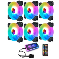 Ventilateur réglable RGB pour boîtier d'ordinateur, 120mm, lampe colorée pour radiateur, silencieux, PC, 120mm 