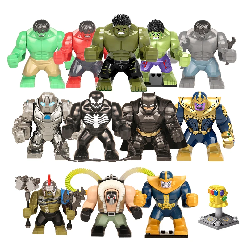 

1pcs Action Figure LegoINGly Super Hero Avengers Captain Marvel Ant Man Wasp Big Size Building Block Hulk Grot Toys For Children