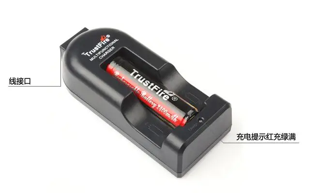 TrustFire Защищенный 18650 3,7 в 2400 мАч перезаряжаемый литиевый аккумулятор+ TrustFire TR-002 одиночный литий-ионный аккумулятор зарядное устройство