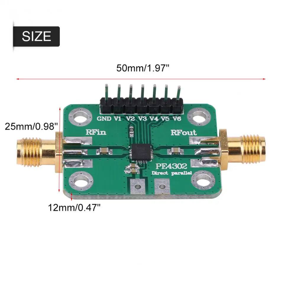 1 шт. RF аттенюатор PE4302 цифровой контроль аттенюатор параллельный мгновенный режим 1 МГц~ 4 ГГц NC аттенюатор