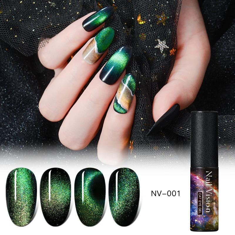 Nail Vision 7D Гель-лак для ногтей с эффектом «кошачий глаз» Хамелеон для использования с магнитом Гель-лак для Ногтей Стойкий Сияющий 5 мл замачиваемый УФ светодиодный маникюрный лак для ногтей