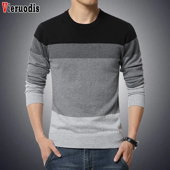 

Men Sweaters Pullover Men Casual Striped Pull Slim fit Sweater Men Spring Autumn Sweater O-Neck Striped Slim Fit Knittwear