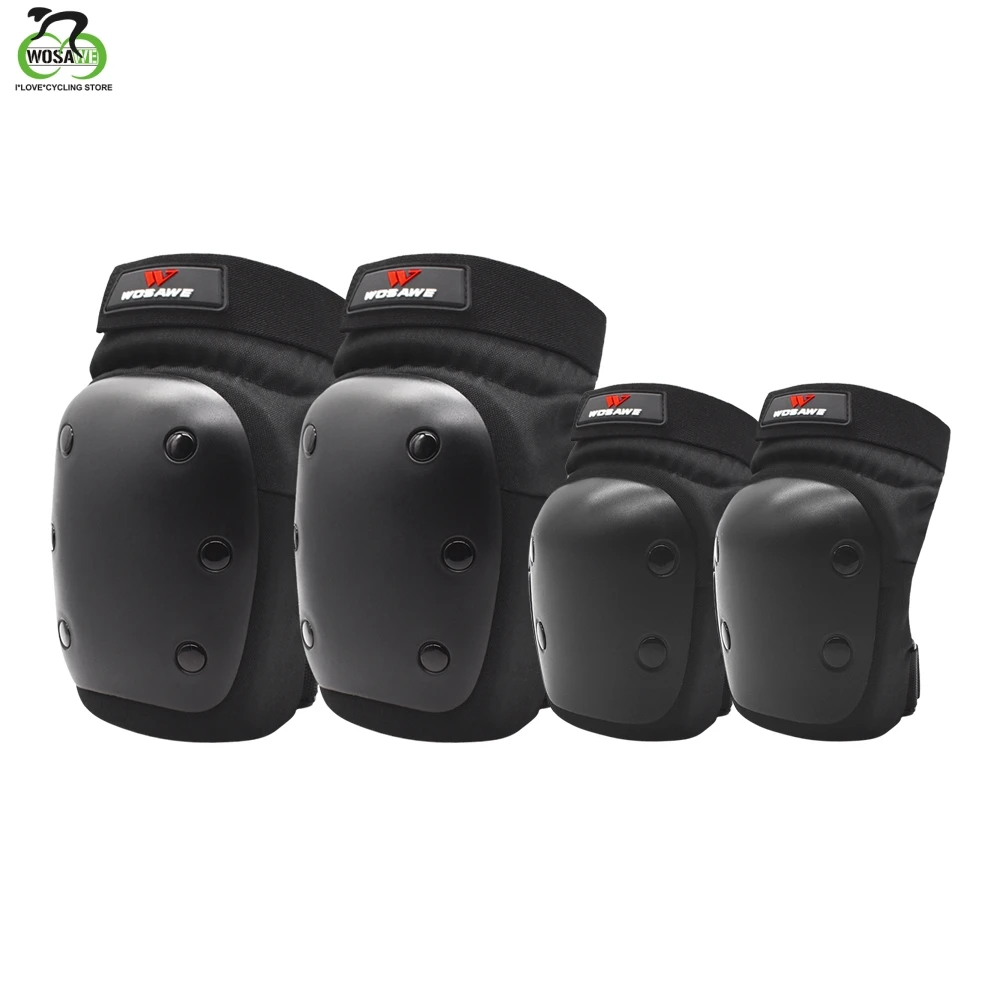 

WOSAWE 4pcs Elbow and Knee Protector PP Shell Knee Brace Support Joelheira Knee Pads For Volleyball Roller Skating Snowboarding