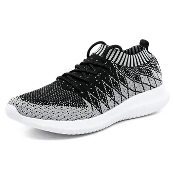 

Super Light Men Casual Shoes Fly-knitted Breathable Lace Up Male Shoes Designer Comfortable Shockproof Men Shoes Zapatos Hombre