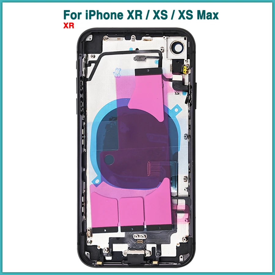 Протестировано Высокое качество для iPhone XR XS аккумулятор Max задняя панель задняя крышка+ средняя рамка Шасси с гибким кабелем