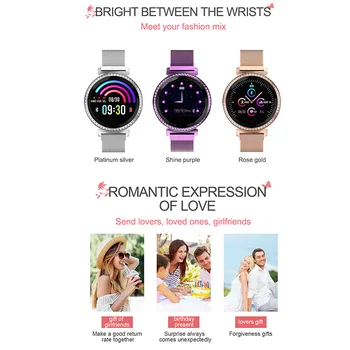 

Smart Bracelet Women Luxury Rhinestones Smart Band Sports Bluetooth Watch 1.04 Inch Round Sn Stylish Smart Wristband Mc11