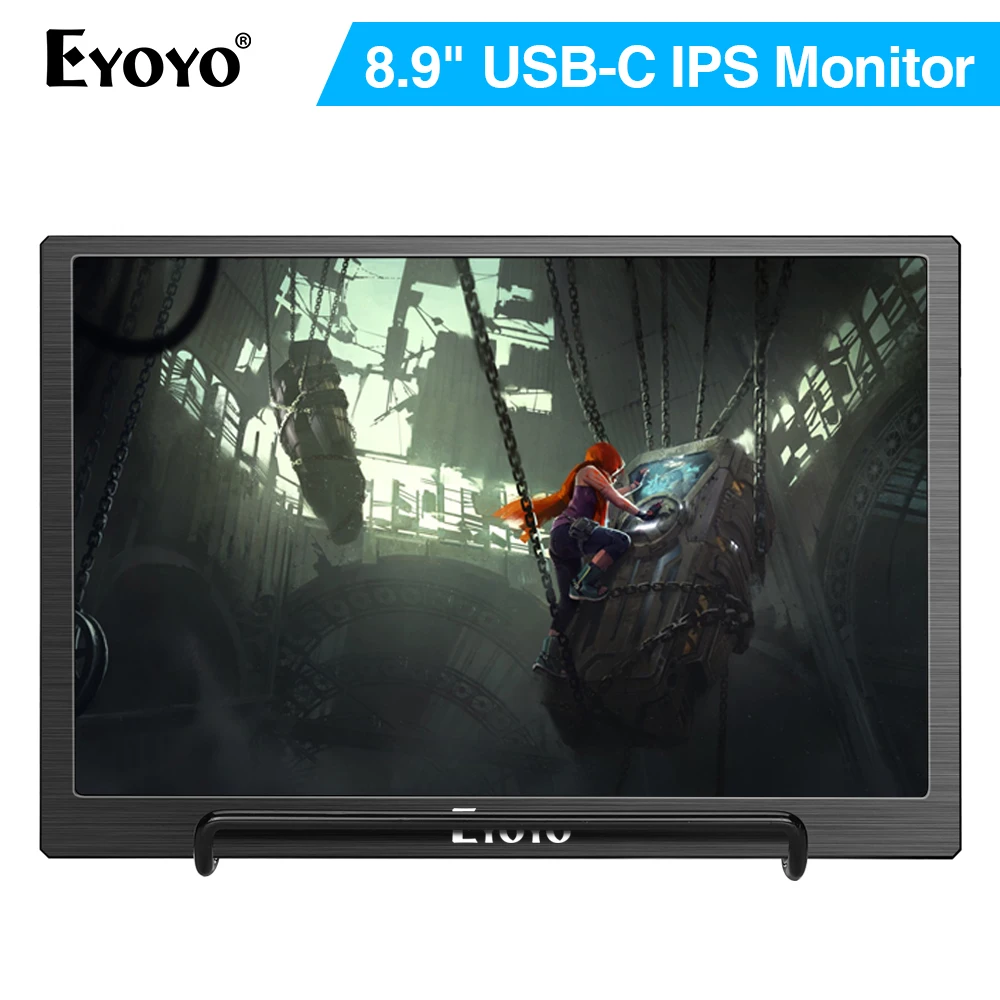 

Eyoyo 8.9 inch Portable USB-C Mini Monitor 1920x1200 IPS LCD Display USB-C&HDMI Video Input compatible MAC Laptop Display