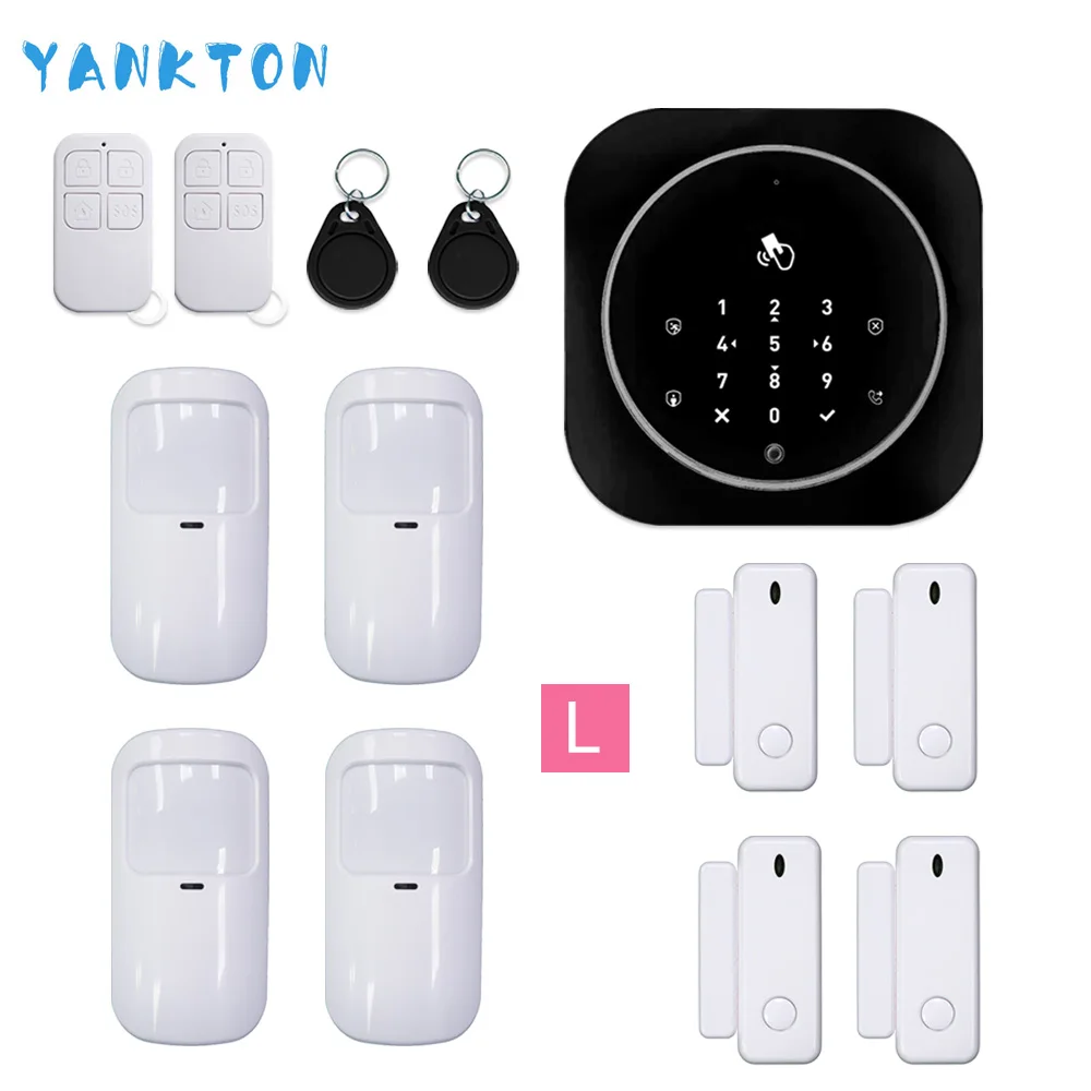 YK-029-G10-Black-L Беспроводная GSM сигнализация 433 МГц домашняя Sercurity охранная сигнализация хост поддержка iOS и Android система Датчик и детектор Автоматическая сигнализация - Цвет: YK-029-G10-Black-L