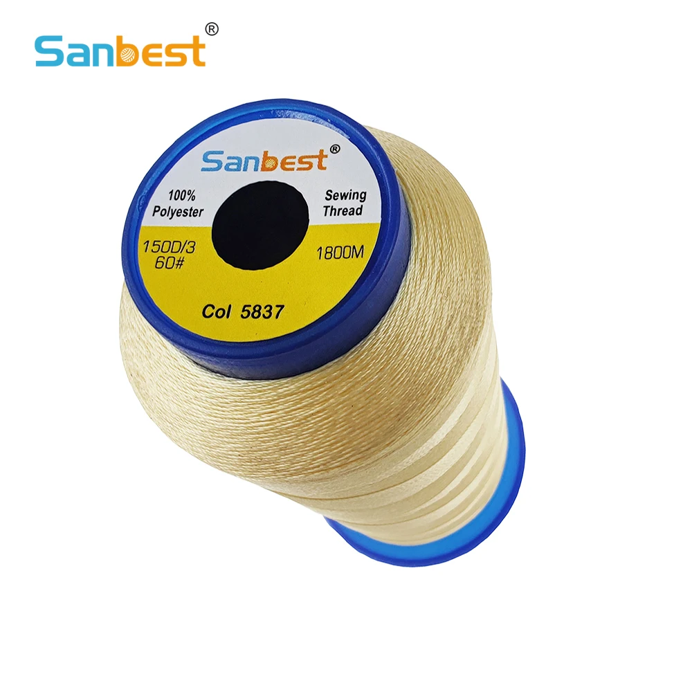 Sanbest-고강도 폴리에스터 바느질 스레드, 150D/3 210D/3 420D/3 높은 내구성 청바지 캔버스 가죽 소파 신발 TH00056