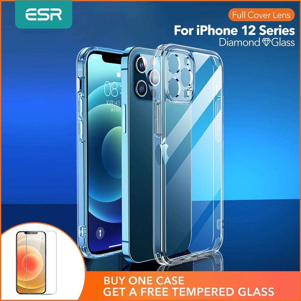 Esr Clear Case For Iphone 12 Full Lens Protection Cover Tempered Glass Case For Iphone 12 Pro
