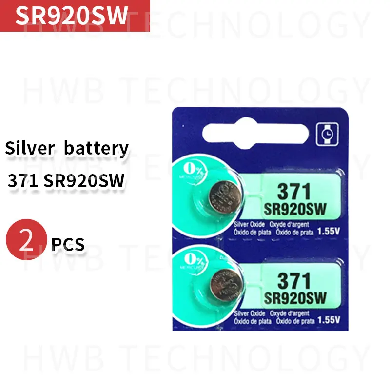 2 шт. оксид серебра часы батарея 371 SR920SW 920 1,55 в 100% оригинальный бренд renata 371 renata 920 батарея