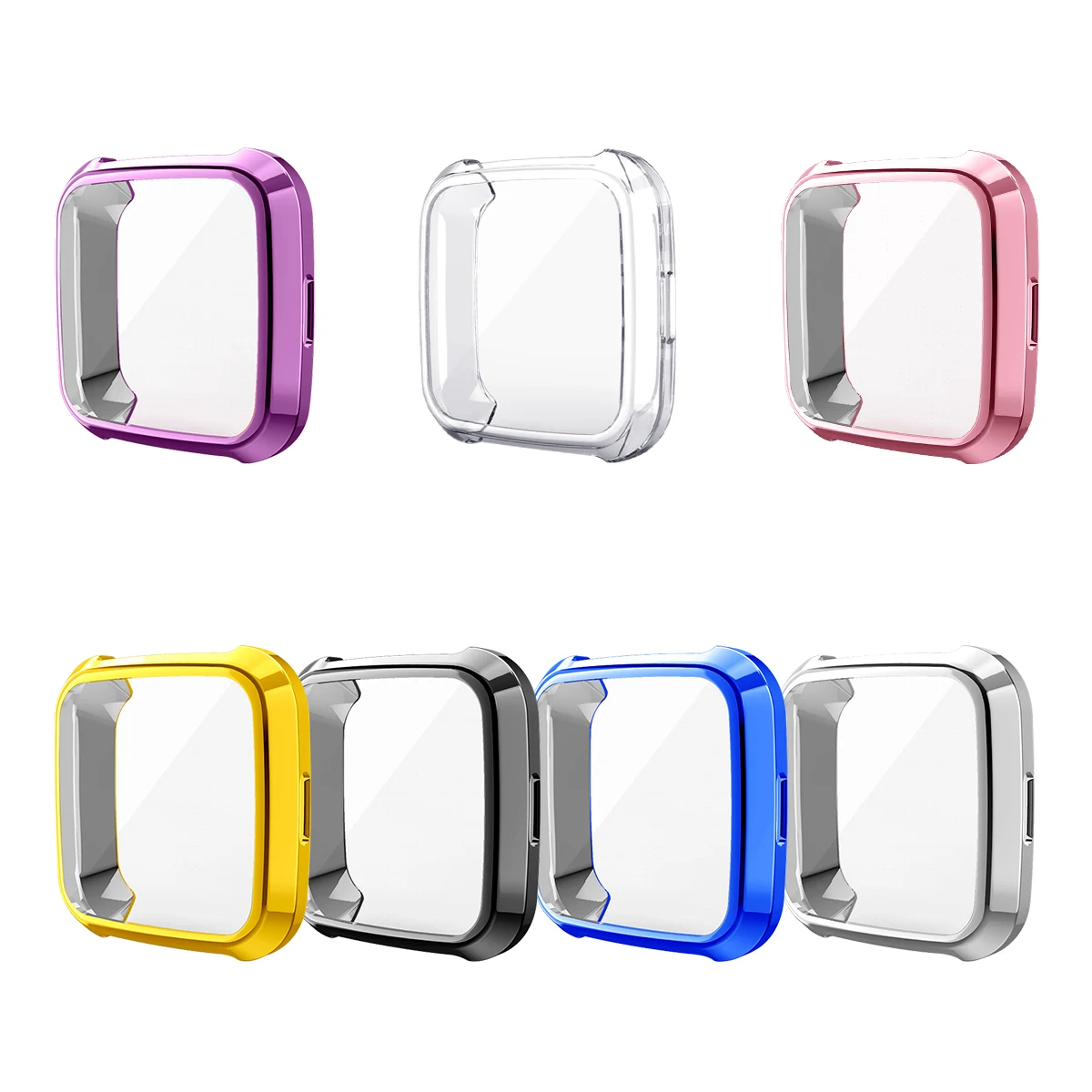 

For Fitbit Versa lite Anti-fall Watch Dial Bumper Case Electroplated TPU Watch Face Frame Protector Wristband Screen Shell Cover