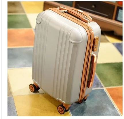 Брендовый Дорожный чемодан на колесиках, чемодан для багажа, 24 дюйма, Спиннер, чемодан для путешествий, сумки на колесиках - Цвет: silver
