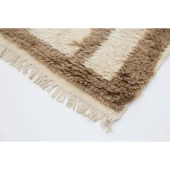 

115x221 Cm Beige Handmade Vintage Tulu Rug-4x7 Ft