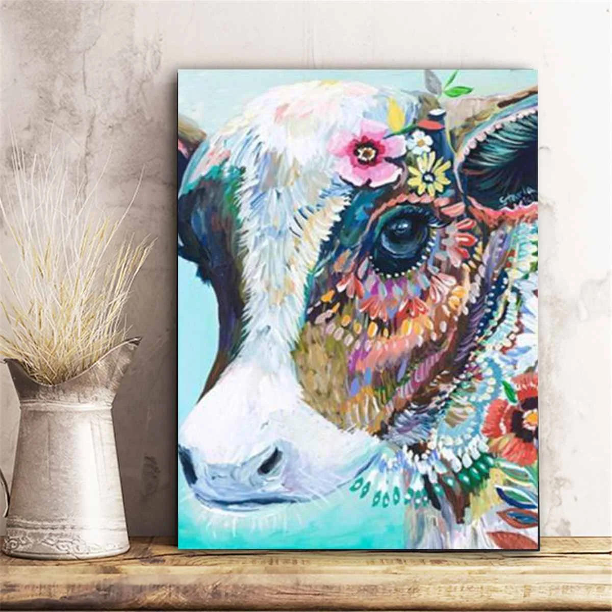 

5D Cow DIY Full Diamond Painting Embroidery Cross Stitch Kit Mural Background Living Room Home Decoration 30x40cm Unframed