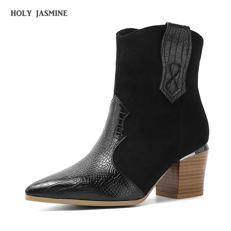snake print western ankle boots