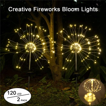 

Christmas Solar Lights Outdoor Decorative Firework Lights Colorful LED Solar String Lights Garden Patio Yard Flowerbed Parties